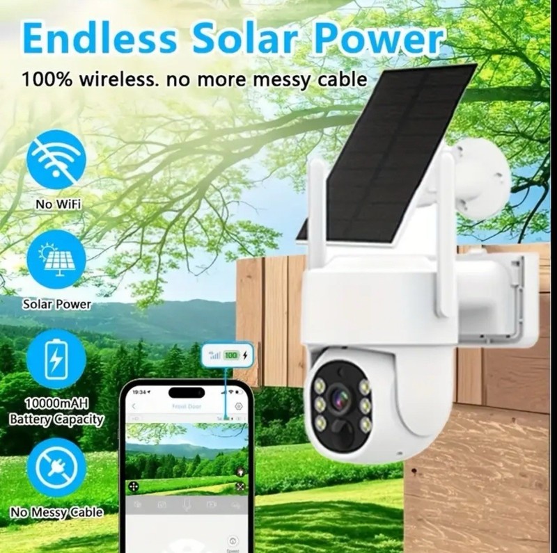 3MP Wireless Solar Security Camera, Color Night Vision, Spotlight gallery