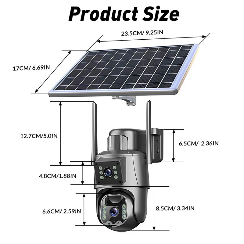 Solar Battery Powered Wireless Outdoor Home Security WiFi Camera System Pan/Tilt gallery