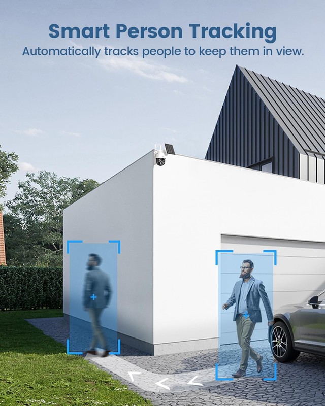 3K/5MP Solar Security Cameras System Wireless Outdoor, Battery Powered WiFi 2Pac gallery