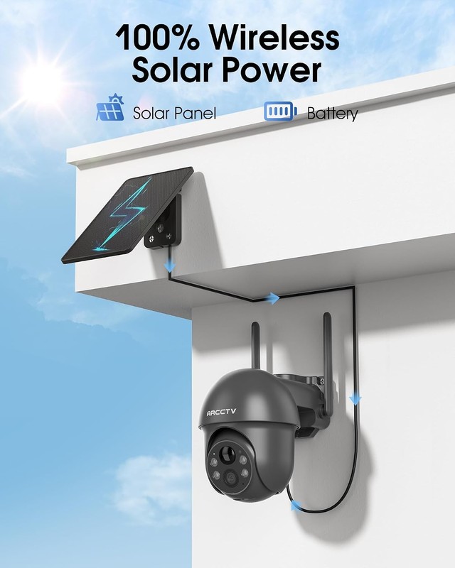 4MP 2.5K HD Solar Powered Wireless Outdoor Home Security Cameras 2 Pack 4MP gallery
