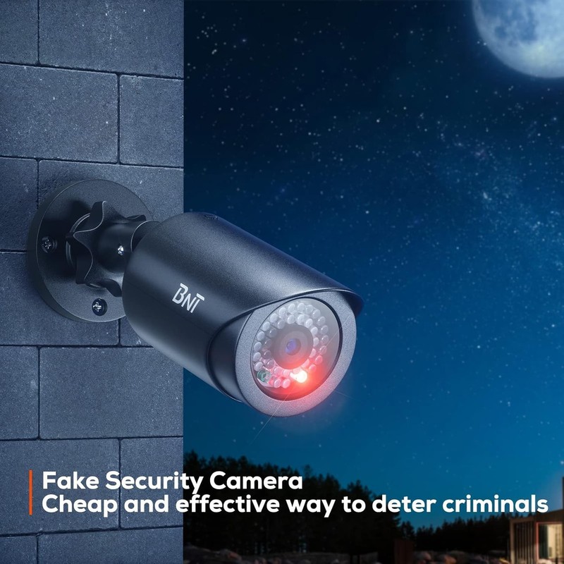 Fake Security Camera Outdoor Indoor Bullet 4 Pack Night Vision LED Lights gallery