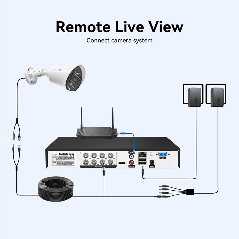 TMEZON 8CH 5MP Lite DVR 1080P CCTV Home Security Camera System Night Vision 500G gallery