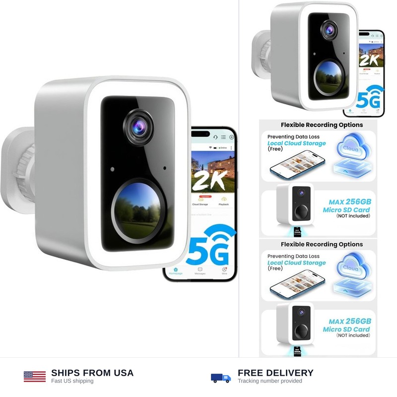 2K Security Cameras Wireless Outdoor, Integrated Spotlight & Siren, AI Motion…
