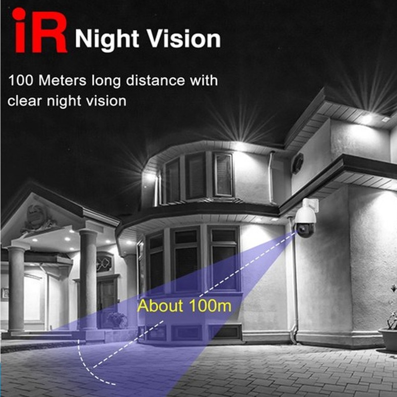 Vikylin 5MP 18X Zoom PTZ Camera IR POE 2 Way Audio Auto Tracking Speed Dome gallery