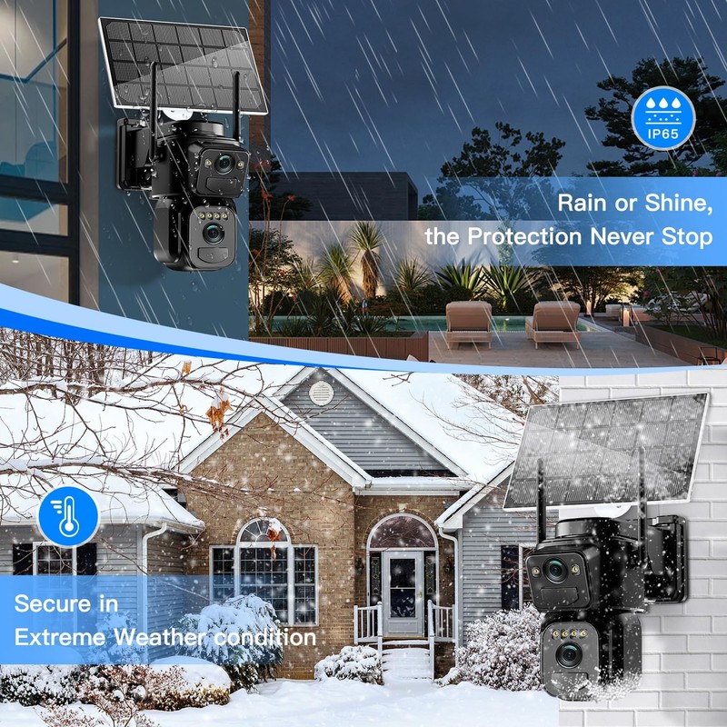 4K Solar Security Cameras Wireless Outdoor, Battery Powered 5GHz/2.4GHz WiFi ... gallery