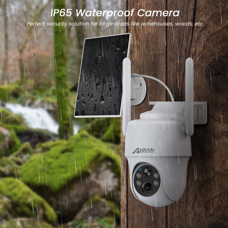 ANRAN 2K Solar PTZ CCTV 4G LTE Cellular Security Camera +Sim Card +Micro SD Card gallery