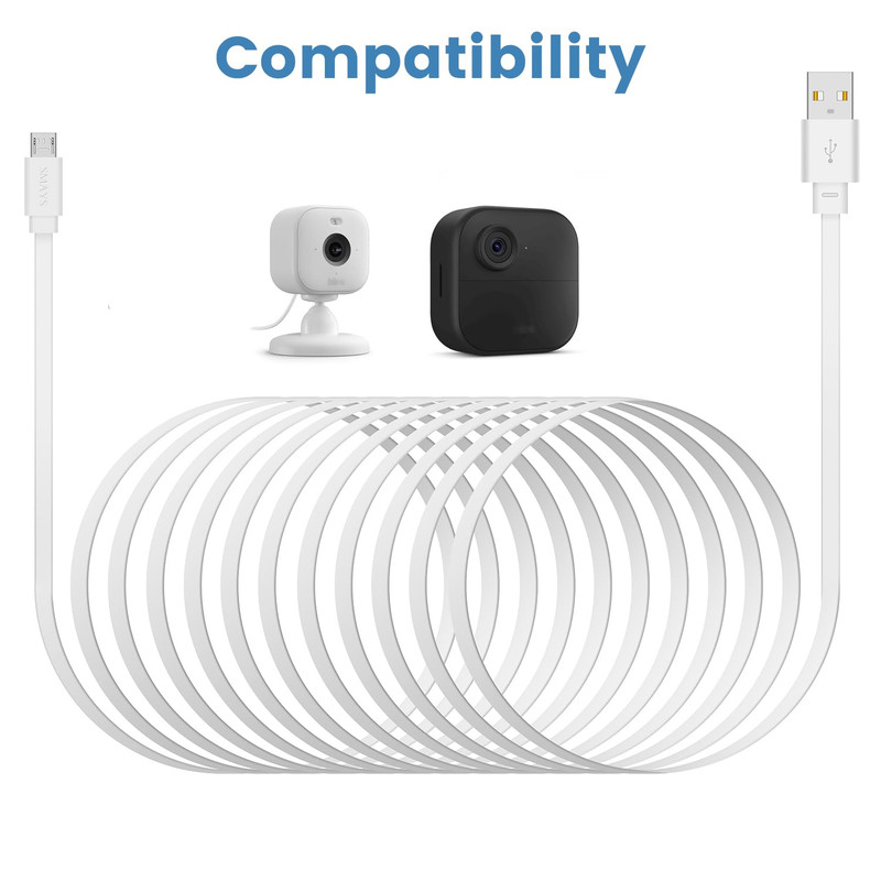2-Pack 30 Ft Power Cord for Blink Mini 2, Blink Outdoor 4 Camera, Long USB C Ext gallery