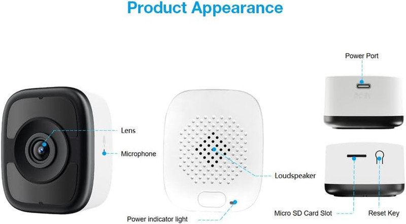 5MP 3K Window Camera, 2.4G & 5G Wifi Indoor Cameras for Home Security with Color gallery
