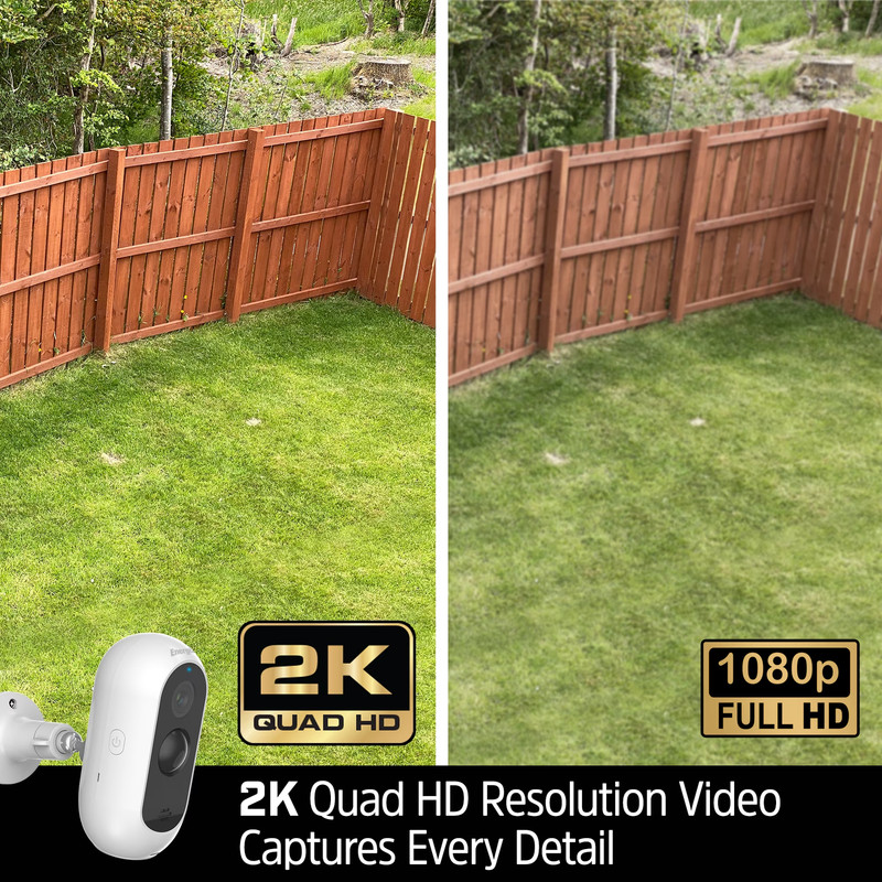 2K Smart Camera, Wireless Outdoor Security Camera with Rechargeable Battery, Whi gallery