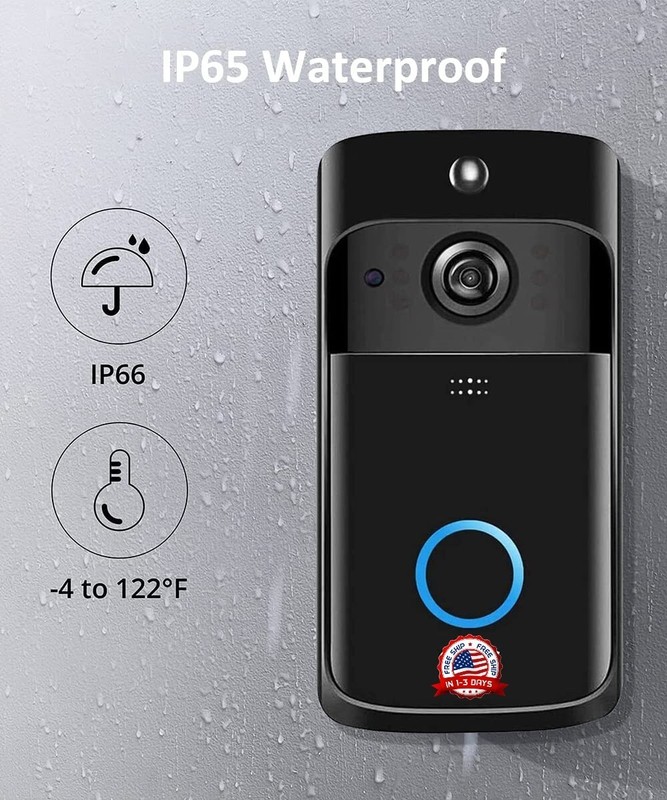 Timbre WiFi con cámara de seguridad Audio bidireccional Visión nocturna Nuevo gallery