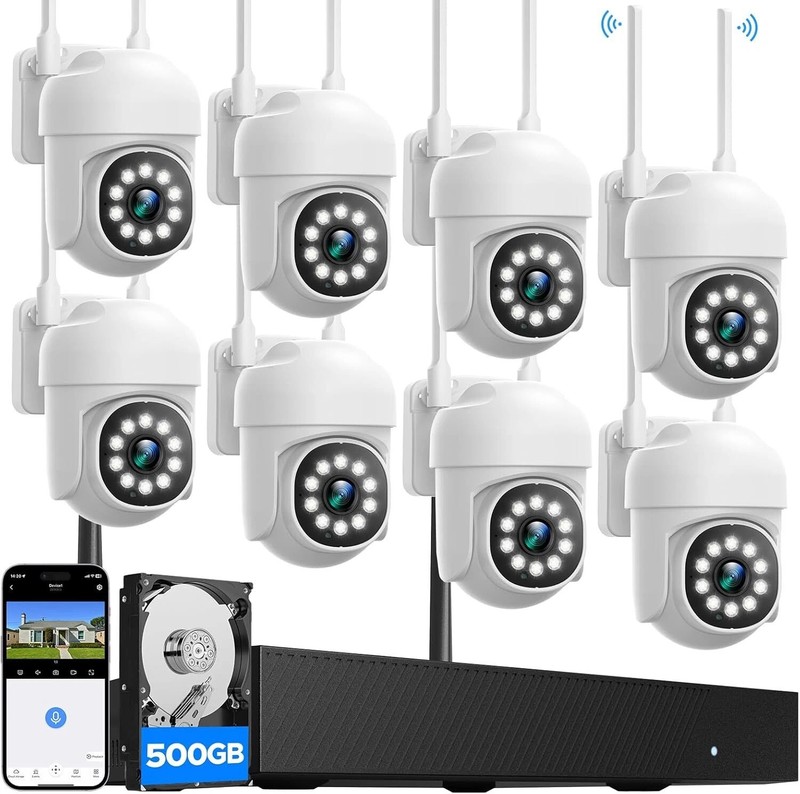 16CH 4K NVR CCTV Wireless Security Camera System 8PC PTZ WiFi Camera 2-Way Audio gallery