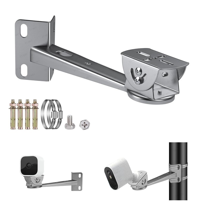 Security Camera Corner Pole Mounting Bracket Stainless Steel Mount with Exten…
