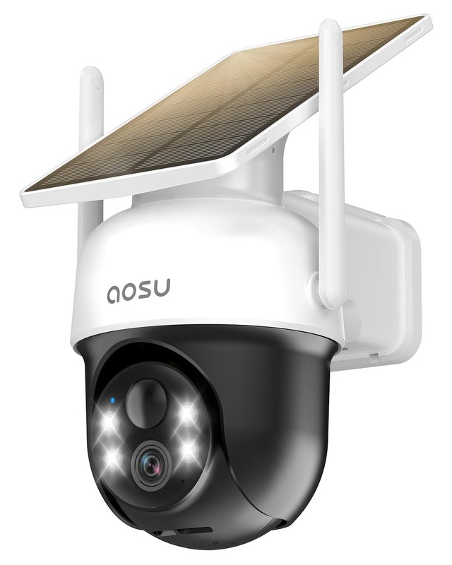 AOSU Solar Camera Security Outdoor – 100% Wire-Free Security Cameras Wireless…