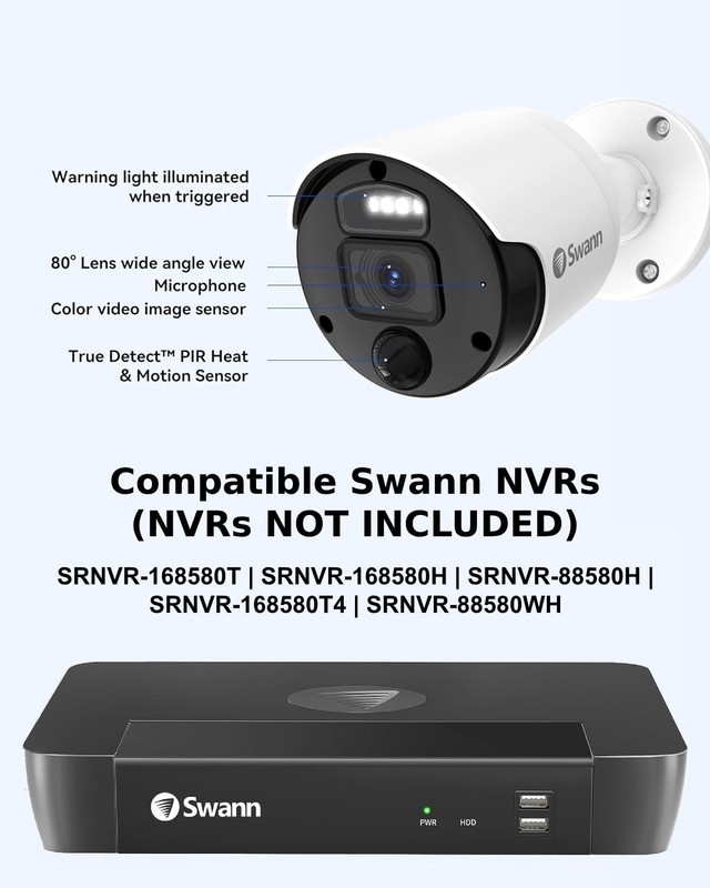 Swann 875WLB 4K Ultra HD Bullet Camera Security NVR CCTV Easy Install Weather... gallery