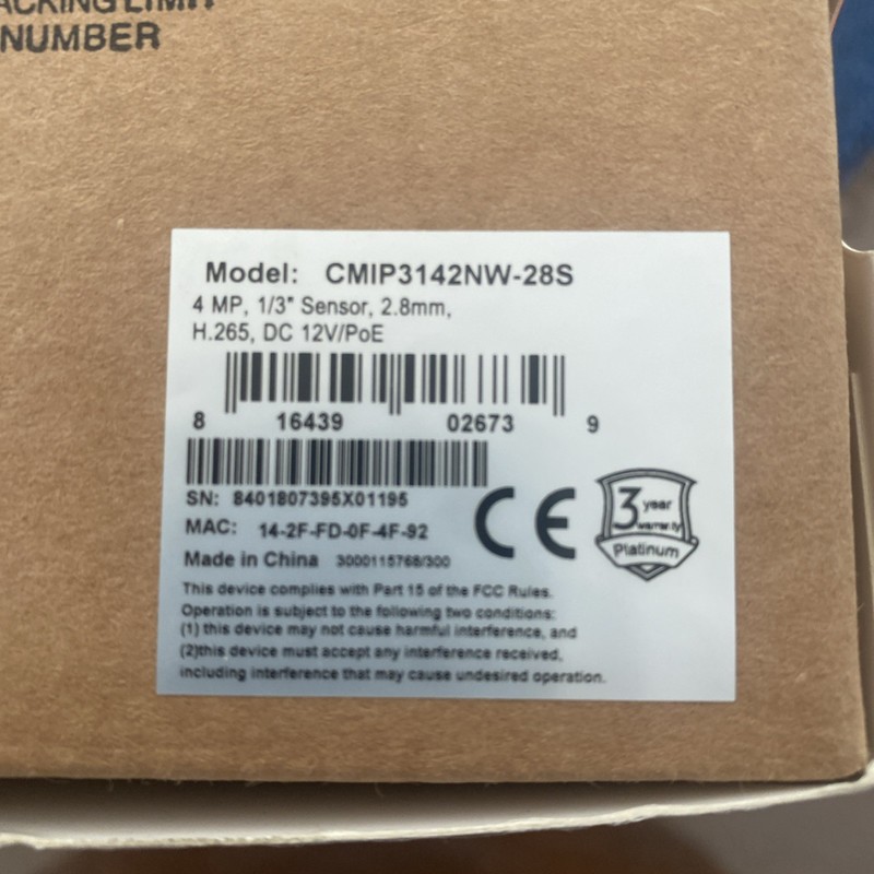 CMIP3142NW-28S HD IP 4MP 2.8mm WDR Built-in Mic Vandal Proof Network Dome Camera gallery