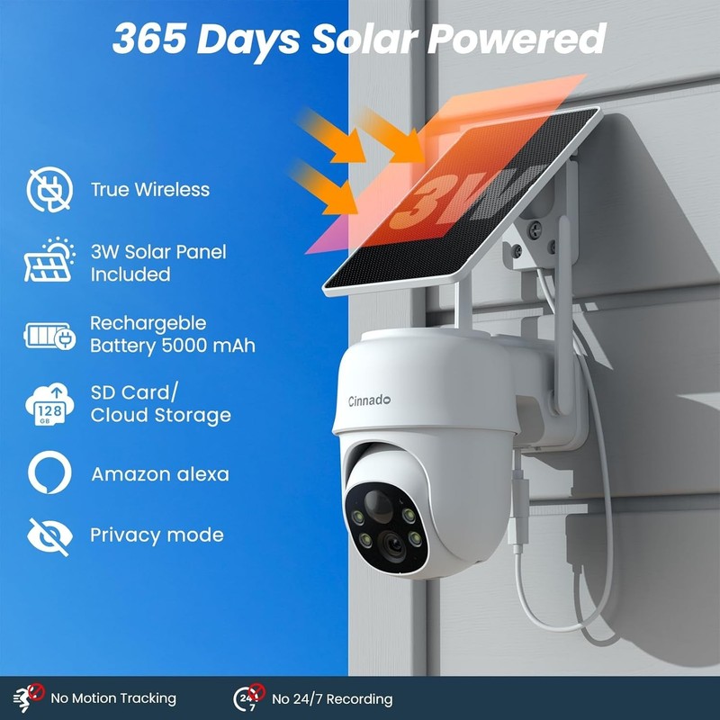 Advanced 2K Solar Security Cameras - WiFi, Night Vision, Works with Alexa gallery