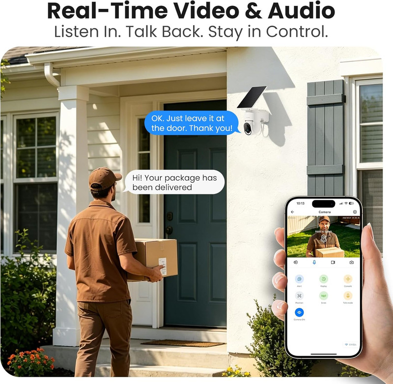Solar Camera Outdoor Wireless - 2.4 Ghz Wi-Fi Battery Powered Cameras for Home S gallery
