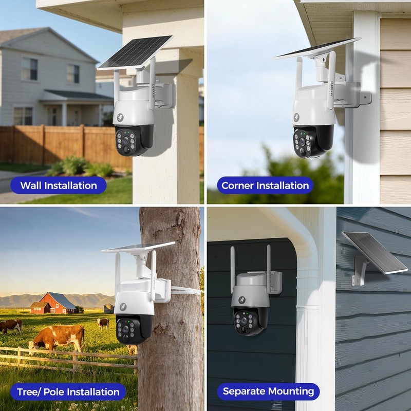 2-Pack 4MP Wireless PTZ Solar Security Camera, AI Auto Tracking, WiFi 6 5G Du... gallery