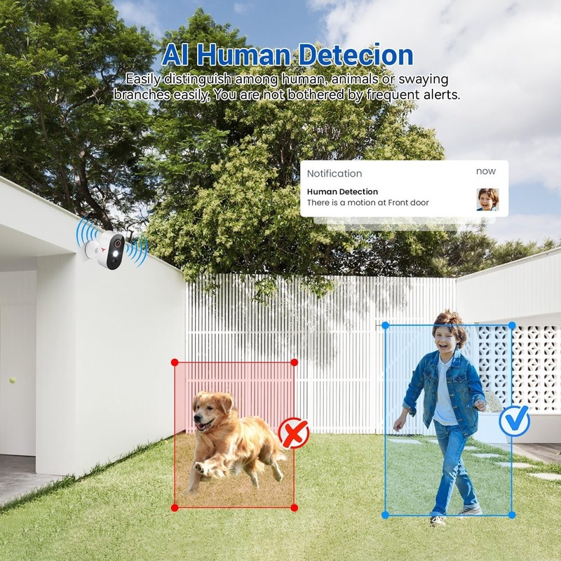 2 Pack Wireless Security Camera System Smart Night Vision Outdoor WiFi Cameras gallery