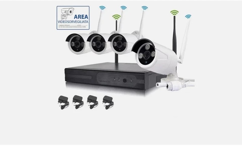 WIRELESS FULL HD VIDEO SURVEILLANCE KIT 4 CAMERAS WIFI REMOTE IP 5G DVR NVR gallery