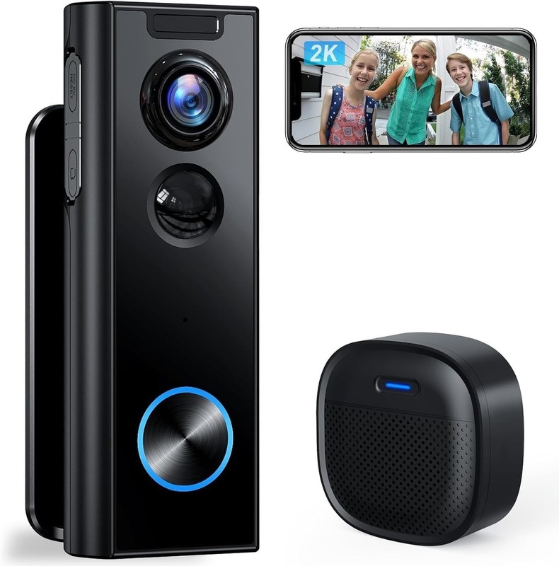 Smart 2K Doorbell Camera with Chime, 2-Way Audio & Instant Alerts - Waterproof gallery