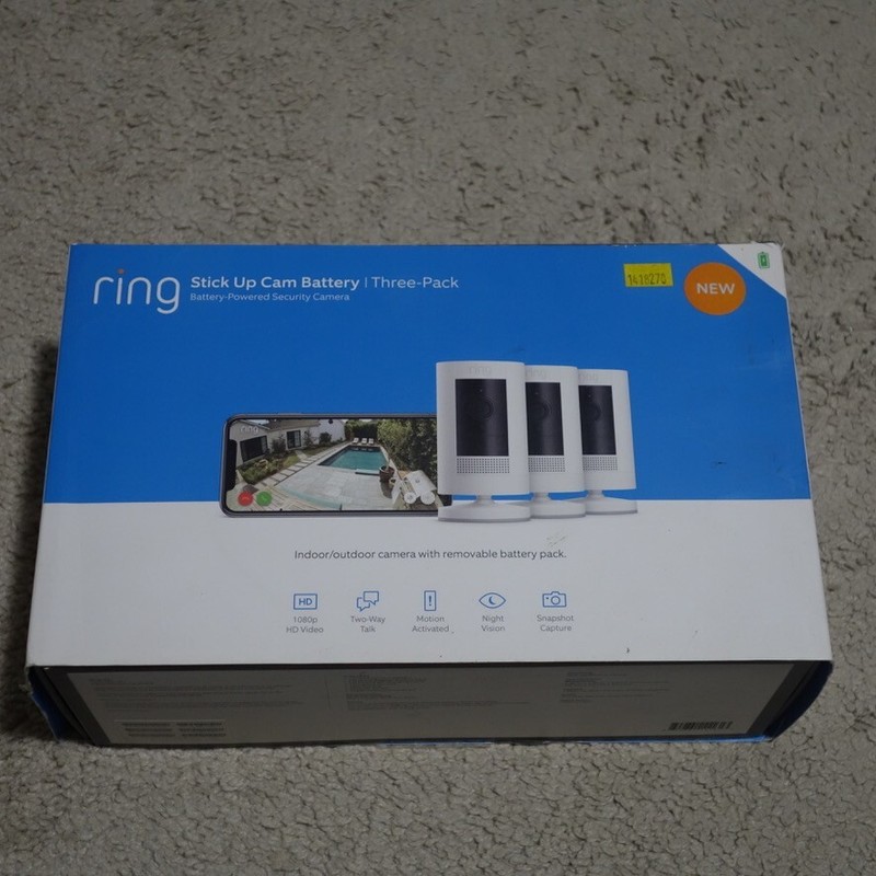 3 Pack Ring Stick Up Camera Indoor/Outdoor Battery Wire Free NEW OPEN BOX!!!