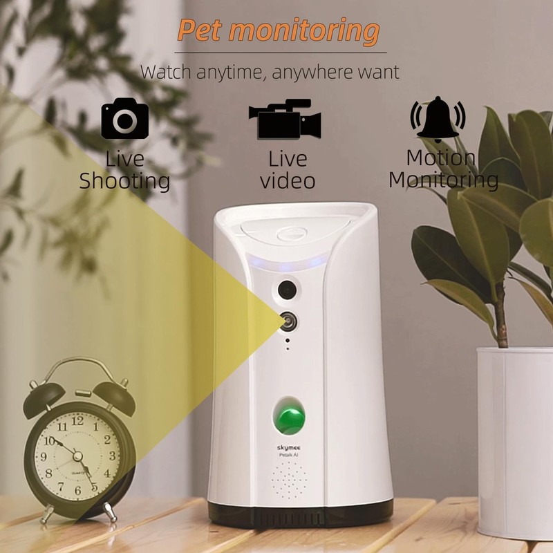 Dog Camera Treat Dispenser, WiFi Remote Pet Camera with Two-Way Audio and Nig... gallery