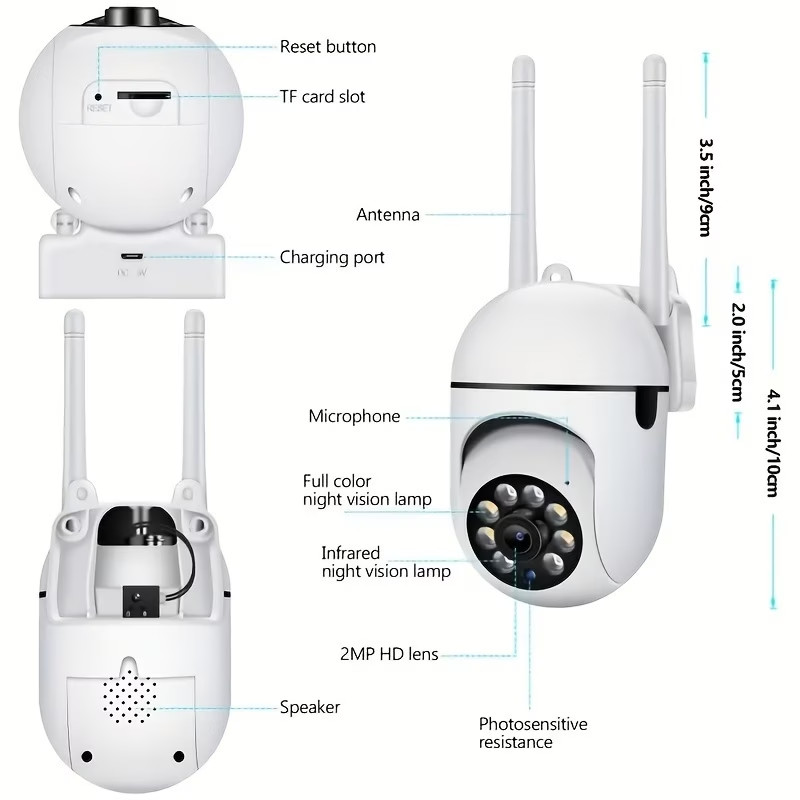 2Pack HD 1080P Wireless Wifi 5G Home Security IP Camera Smart Night Vision US gallery