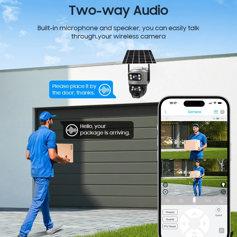 Wifi Security Solar Cameras Smart Protection Dual Lens CCTV Outdoor Surveillance gallery