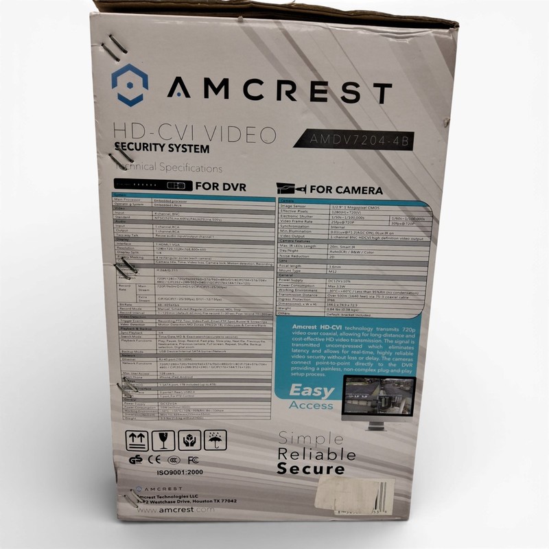 Amcrest ProHD 720P 4CH DVR Security System AMDV7204-4B w/4 Bullet Cameras gallery
