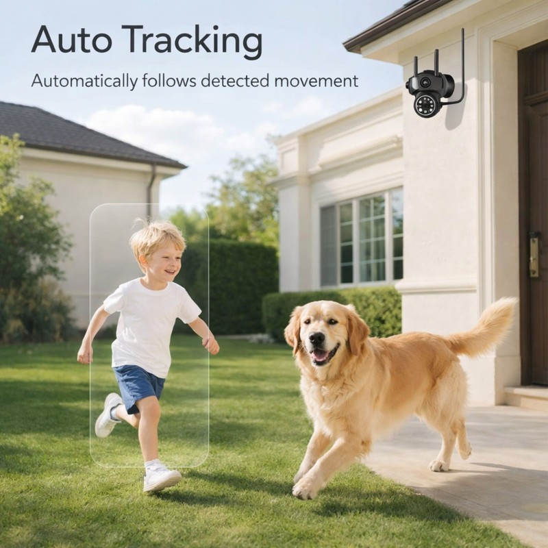 8MP Outdoor WiFi Surveillance Camera Dual Lens Night Vision Human Detection gallery