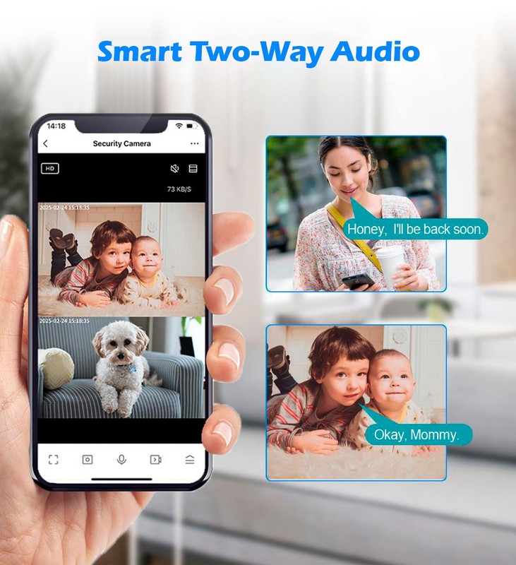 WiFi Security Camera Dual Lens Home Surveillance IP CCTV Pet Cam Monitor gallery
