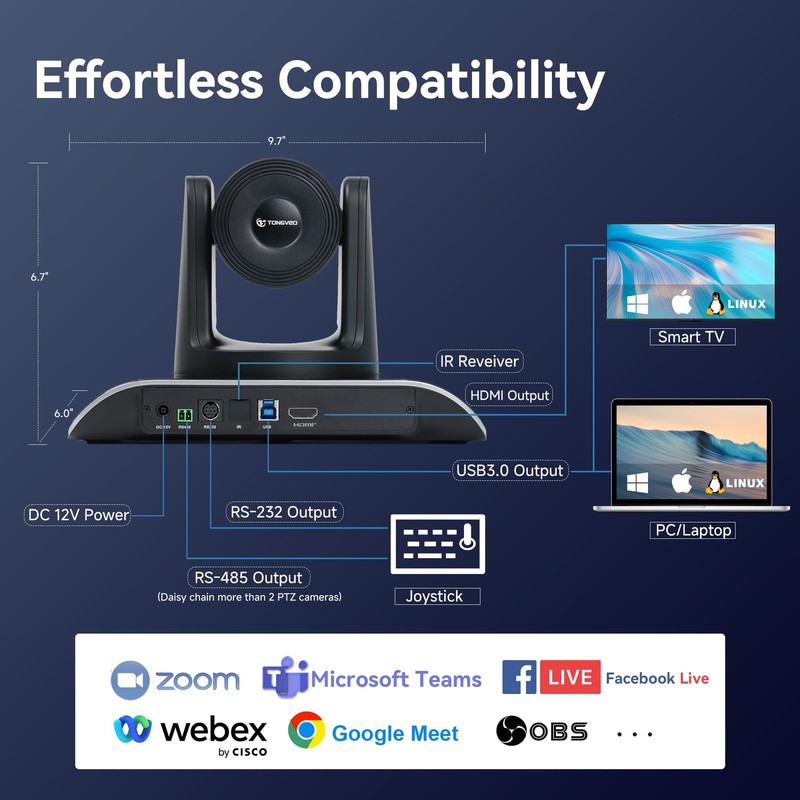 4K PTZ Conference Camera Auto-Tracking Gesture Control 120 Degree USB3.0 Zoom gallery