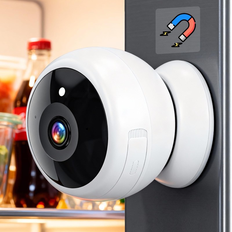 Magnetic Security Camera Wireless – 2K HD Video, AI Motion Detection, Battery…