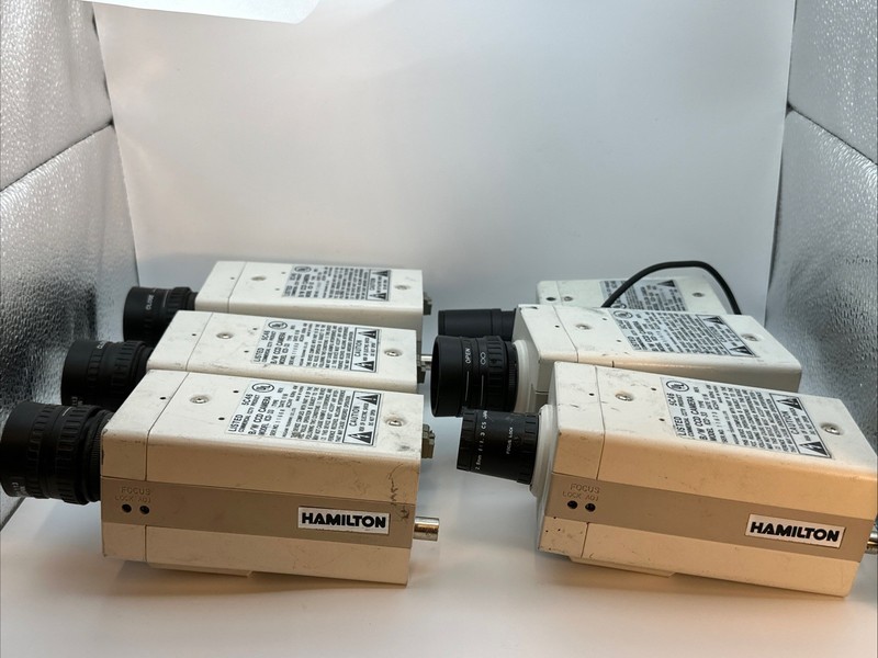 Lot Of 6 Hamilton Ikegami ICD-33 B/W CCD AC24V Security Camera With Lenses