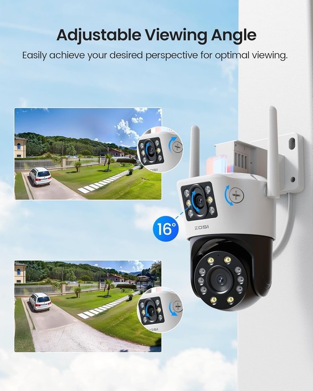 ZOSI C298 SE 6MP Dual-Lens WiFi Pan/Tilt Security Camera Outdoor 360 View IP66 gallery