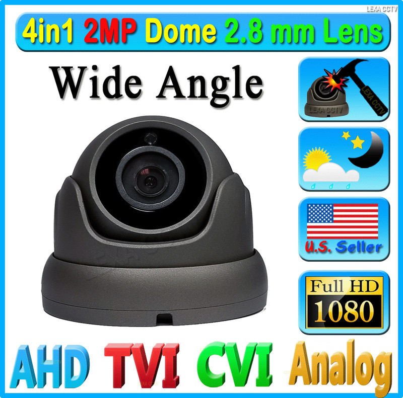 LEXAcctv 4in1 1200TVL 2MP 1080P TVI AHD CVI Analog Dome Camera 2.8mm Lens 1080H