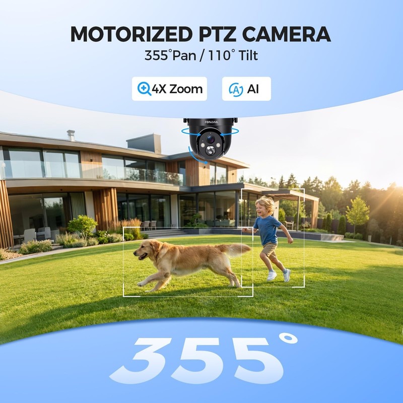 Wireless Solar Security Camera 2K 360° View, Color Night Vision, PIR Detection, gallery