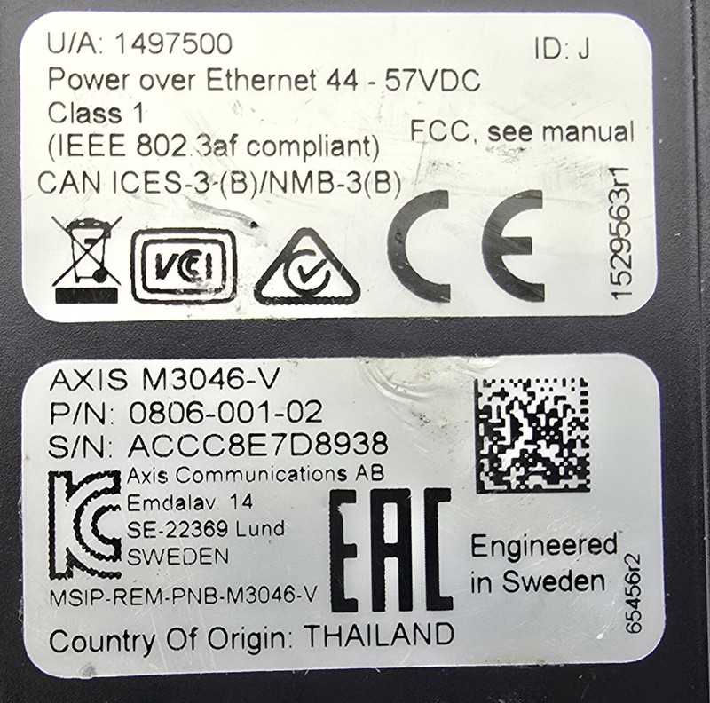AXIS Communications M3046-V PoE Network Camera gallery