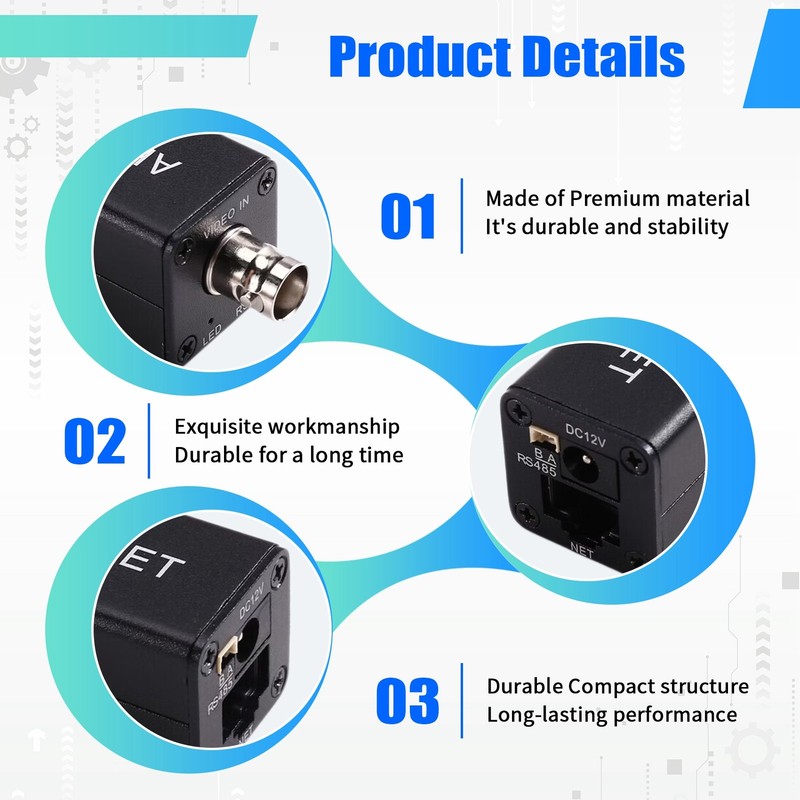 AHD/TVI/CVI/CVBS to IP Video Encoder 1080P for for NVR RJ45 for5225 gallery