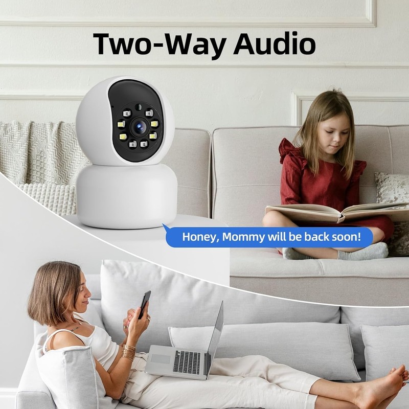 Smart Home Compatible Hawkray 2K Security Camera - Color Night Vision & Alerts gallery