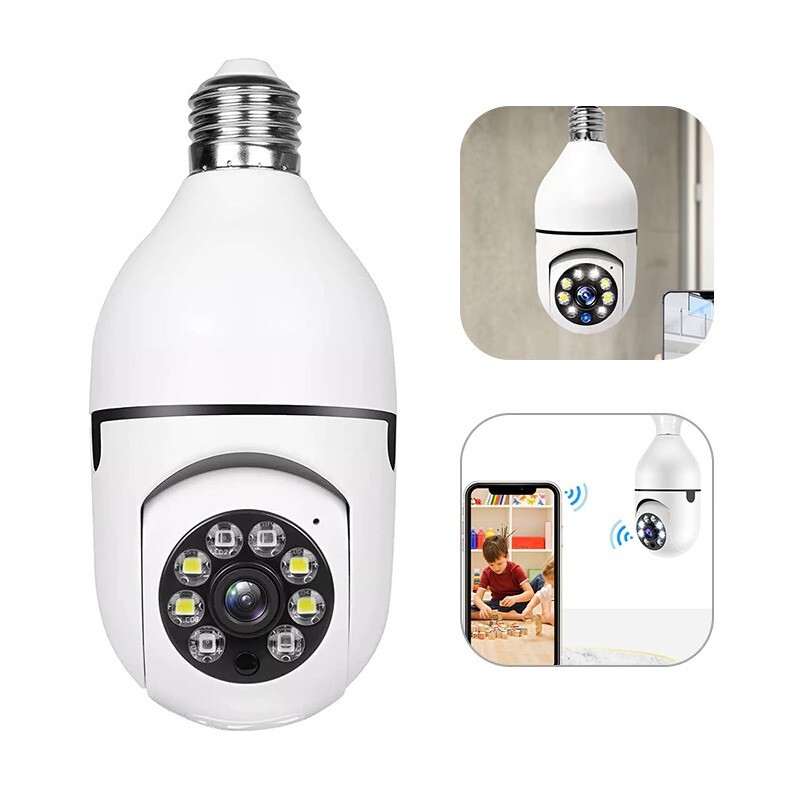 3Pcs Wireless WiFi Security Camera System Outdoor Night Vision E27 1080P Smart gallery