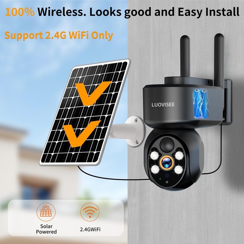 360° PTZ Solar Security Camera - Wireless Night Vision & Cloud Storage Features gallery