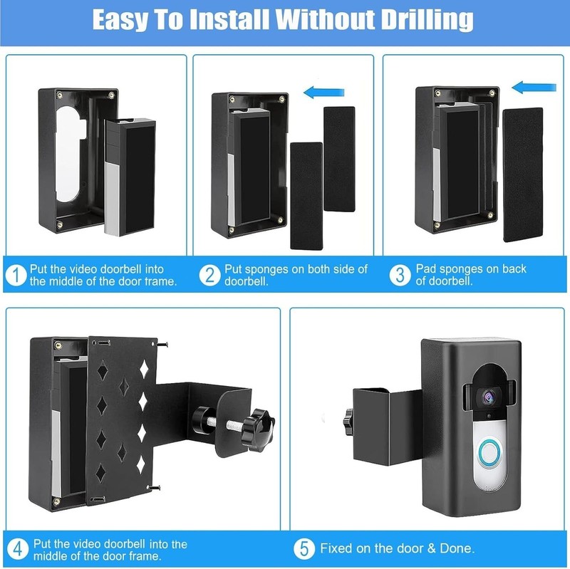 Anti-Theft Ring/Camera Video Doorbell Mount No Drill Adjustable Camera Holder gallery
