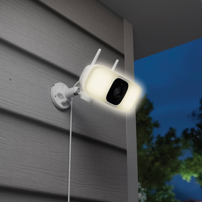 Lorex - 2K Floodlight Wi-Fi Security Camera (with App Controlled Horizontal P... gallery