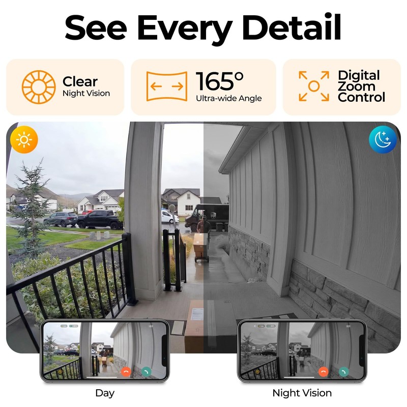 2026 Newly Solar Video Doorbell Camera Wireless with Chime Pro (2nd), 2K Wide... gallery