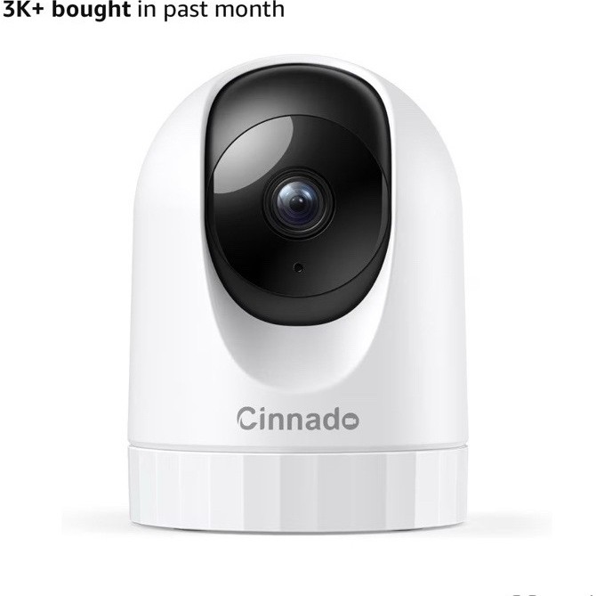 Cinnado D1 3MP Indoor Wi-Fi IP Security Camera Night Vision 2-Way Alexa