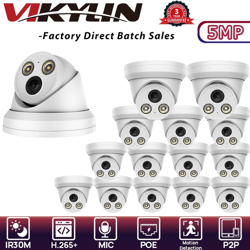 VIKYLIN Turret POE IR30M ONVIF 5MP Security IP CAMERA Outdoor/Indoor 2.8MM Lot