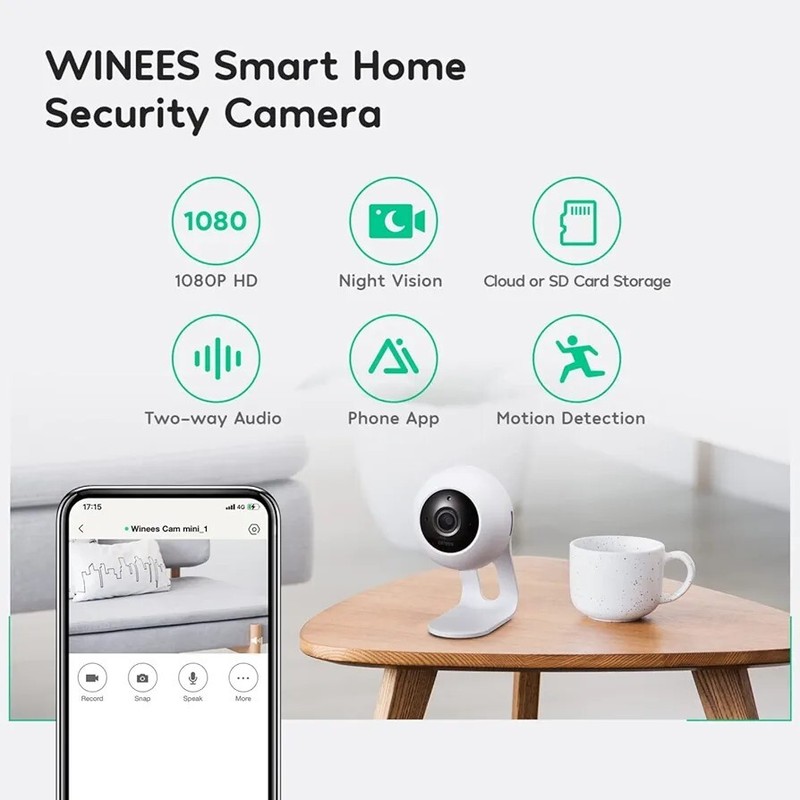 2 Winees Indoor Security Camera, Baby Monitor Wi-Fi Smart IP Camera w/ Motion gallery