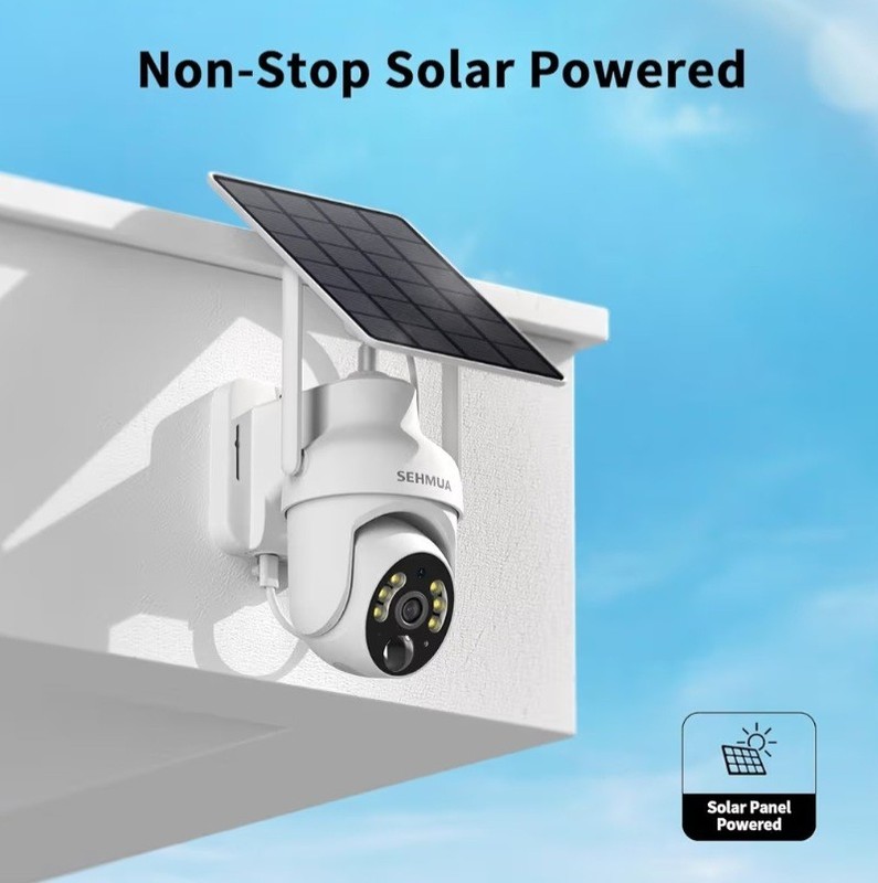 SEHMUA 2K Solar Wireless Wi‑Fi Outdoor Pan-Tilt IP Security Cameras 2-Pack gallery